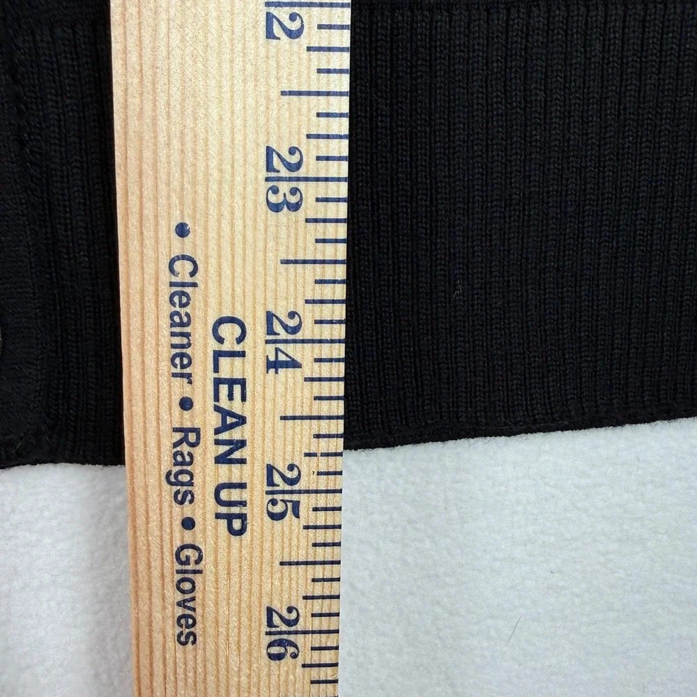 Tory Burch Simone Cardigan XS Black Wool Logo Button Preppy Minimalist Sweater